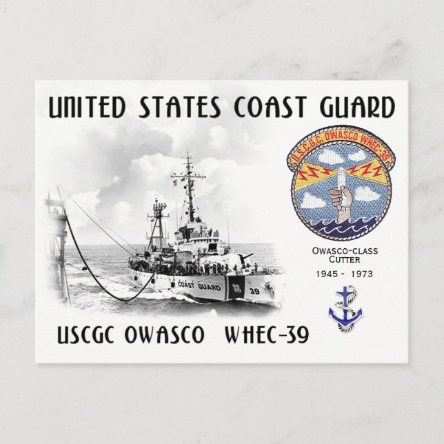USCGC OWASCO WHEC-39 CUTTER VYKORT (Framsida)