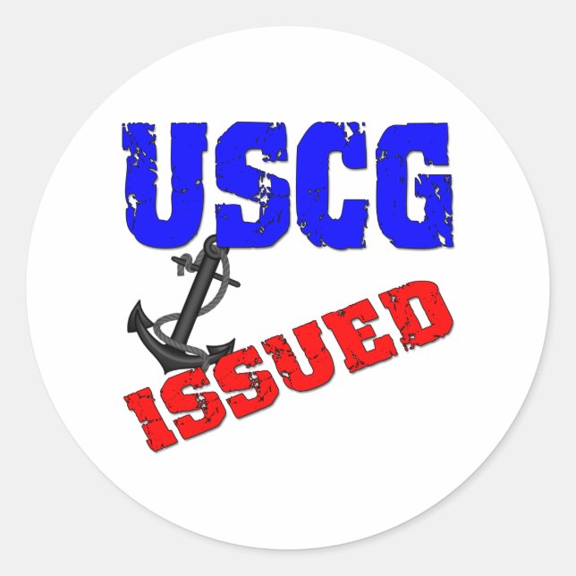 uscgissued5a runt klistermärke (Framsida)