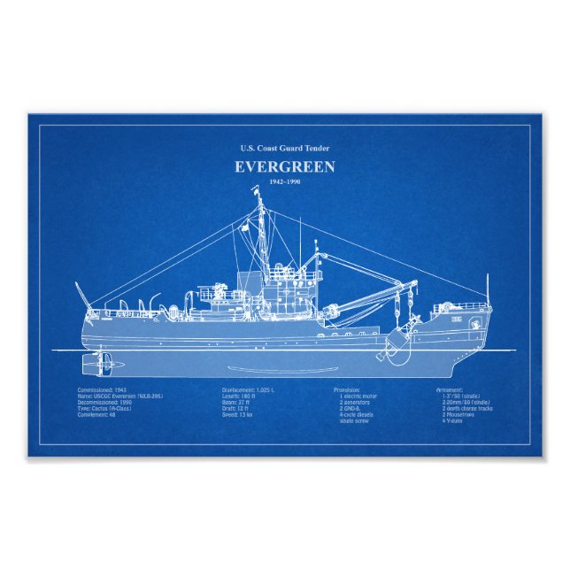 USCGT Evergreen wlb-295 - ABD Fototryck (Framsidan)
