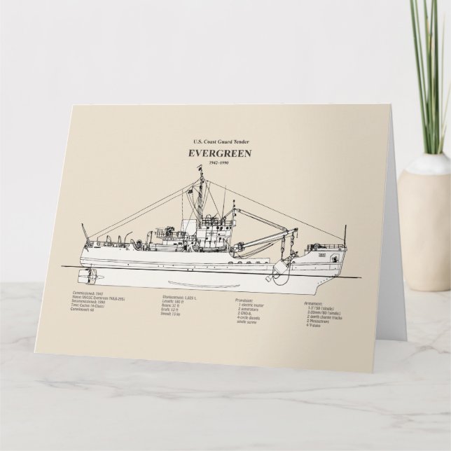 USCGT Evergreen wlb-295 - SBD Tack Kort (Framsida)