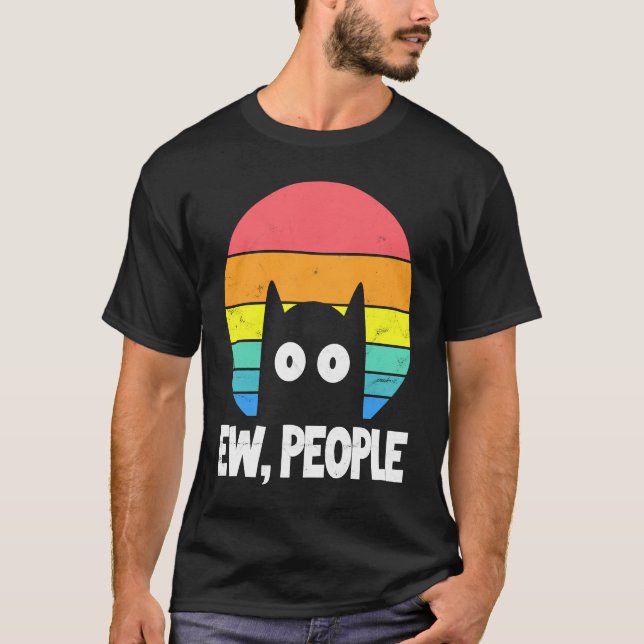 Usch Människor Katt Katt T Shirt (Framsida)