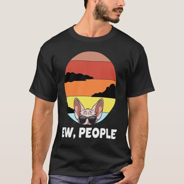 Usch Människor Katt Sphynx Katt T Shirt (Framsida)