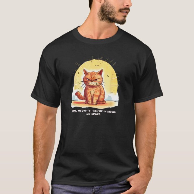 Usch Människor Meow-ff Katt Tryck T Shirt (Framsida)