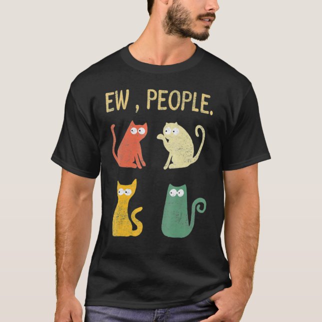 Usch Människor Meowy Katt  Essentia 1 T Shirt (Framsida)