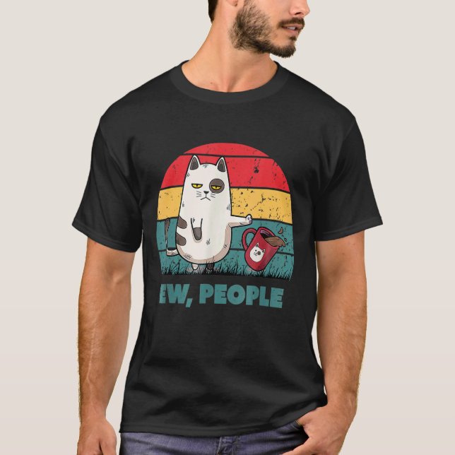 Usch Människor Mjao Katt T Shirt (Framsida)