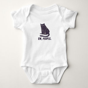 Usch, Människor Rolig Humor Introvert Svart Katt T Shirt