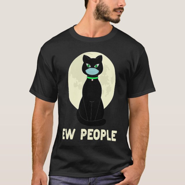 Usch Människor  Svart Katt Med Moo T Shirt (Framsida)