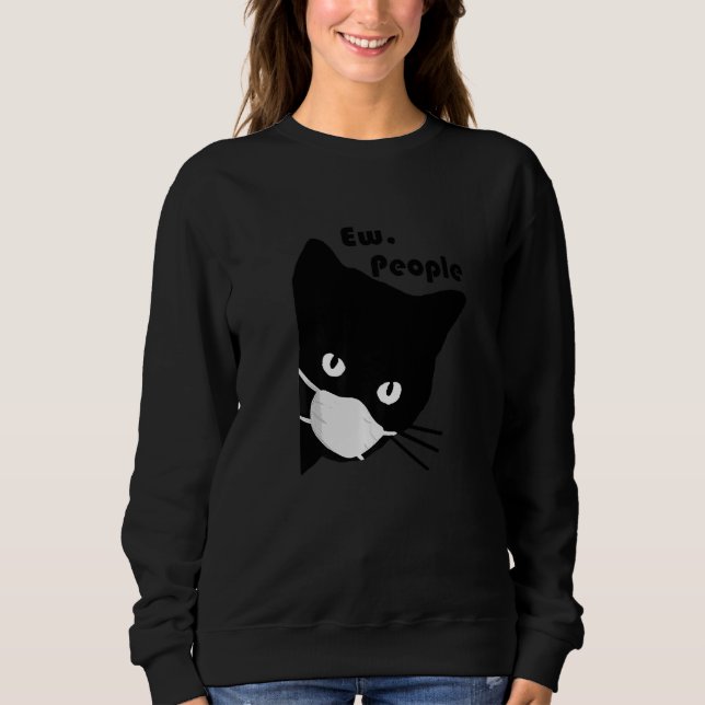 Usch människor Svart kattmask Karantän T Shirt (Framsida)