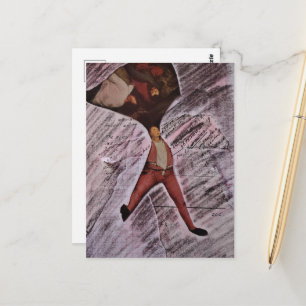 Usch matte mixed media collage vykort