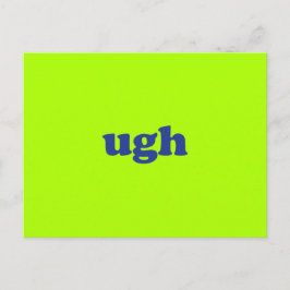 Usch neon grön och blå modern typografi rolig vykort