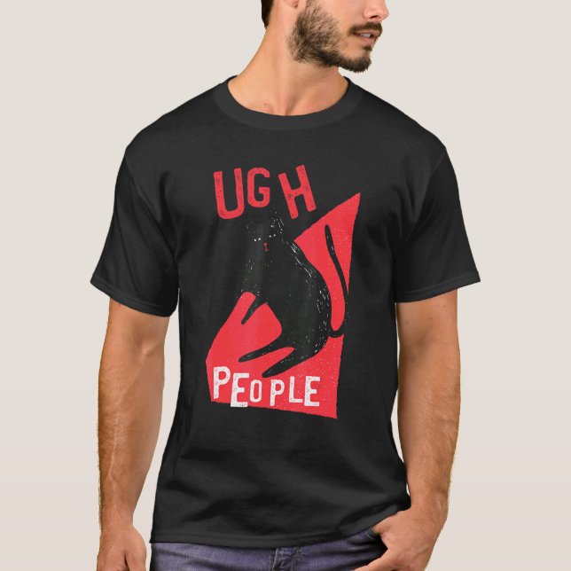 Uscha människor katt grinig t shirt (Framsida)