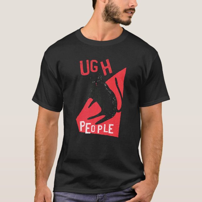 Uscha människor katt grinig t shirt (Framsida)