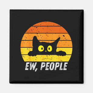 Uscha människor Retro katt Rolig Introvert Vintage Magnet
