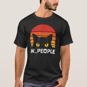 Uscha människor Retro Rolig Svart Katt Gåvor Anti T Shirt