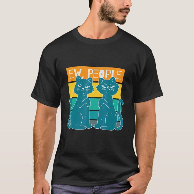 Uscha människor Retro söta katter design T Shirt (Framsida)