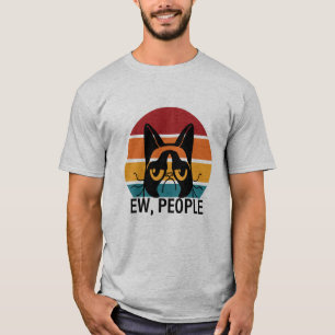Uscha människor rolig svart katt mjauar t shirt