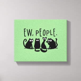 Uscha människor roliga mjau svarta katter canvastryck