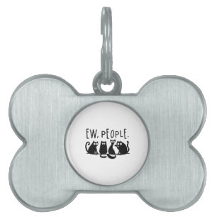 Uscha människor roliga mjauande svarta katter  ID-bricka husdjur