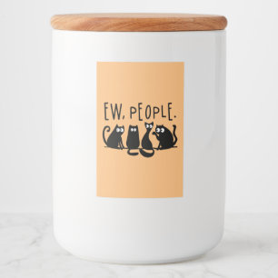 Uscha människor roliga mjauande svarta katter mat etikett