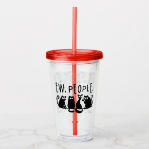Uscha människor roliga mjauande svarta katter take away mugg