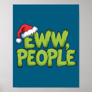 Uscha människor Santa hatt grön rolig jul män kvin Poster