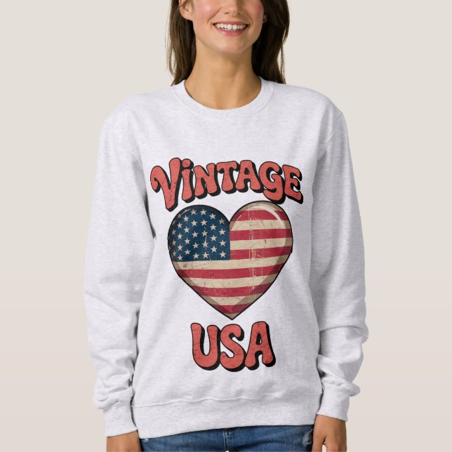 usd vintagehjärta damer t shirt (Framsida)