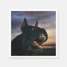 Use If You Dare. Big, black dog Pappersservett