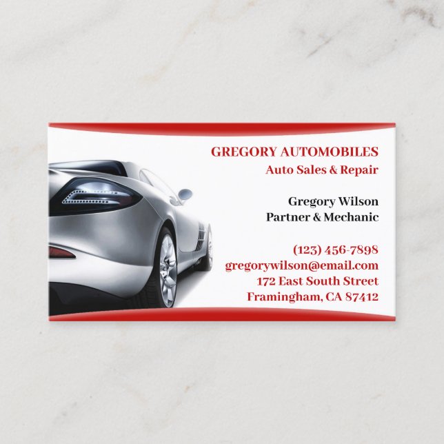 Used Car Sales Business Card Template Visitkort (Framsida)