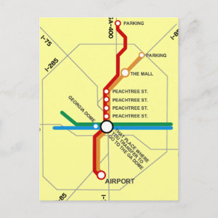 Useful Atlanta Tunnelbanan Karta Vykort