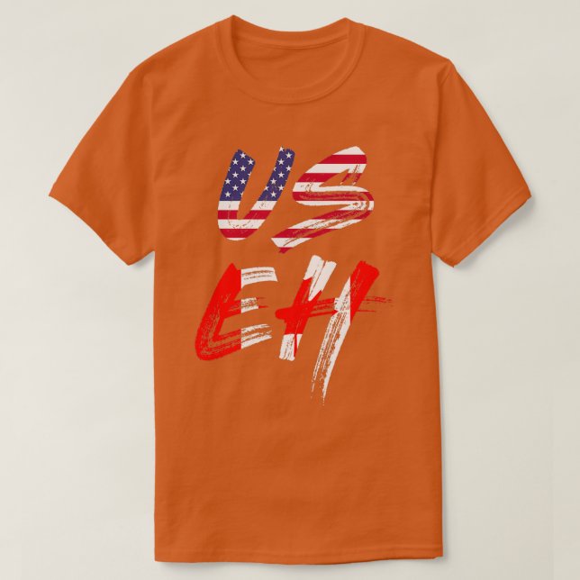 USEH America Canada Flagga Funny American Canadian T Shirt (Design framsida)