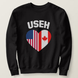 USEH Amerika Kanada Flagga Rolig Amerikansk Kanade Lång Ärmad Tröja