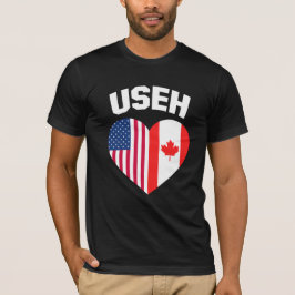 USEH Amerika Kanada Flagga Rolig Amerikansk Kanade T Shirt