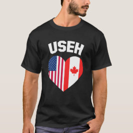 USEH Amerika Kanada Flagga Rolig Amerikansk Kanade T Shirt