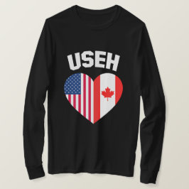USEH Amerika Kanada Flagga Rolig Amerikansk Kanade T Shirt