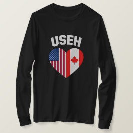 USEH Amerika Kanada Flagga Rolig Amerikansk Kanade T Shirt