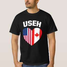 USEH Amerika Kanada Flagga Rolig Amerikansk Kanade T Shirt