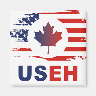 USEH HalCanadian American USA flagga United Magnet