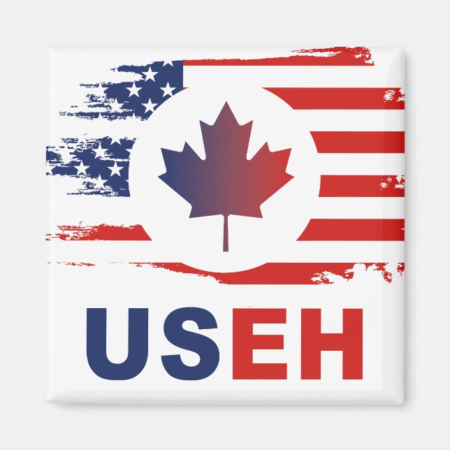 USEH HalCanadian American USA flagga United Magnet (Framsidan)