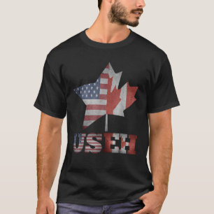 USEH Löv Canadian American Flagga Canada USA flagg T Shirt