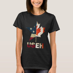 USEH Löv Canadian American Flagga Canada USA flagg T Shirt