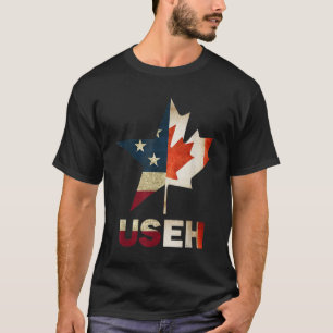 USEH Löv Canadian American Flagga Canada USA flagg T Shirt