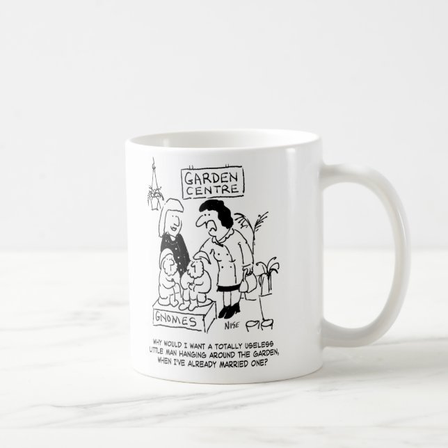 Useless Gnome i Garden. Funny Kaffemugg (Höger)