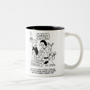 Useless Gnome i Garden. Gardener Två-Tonad Mugg