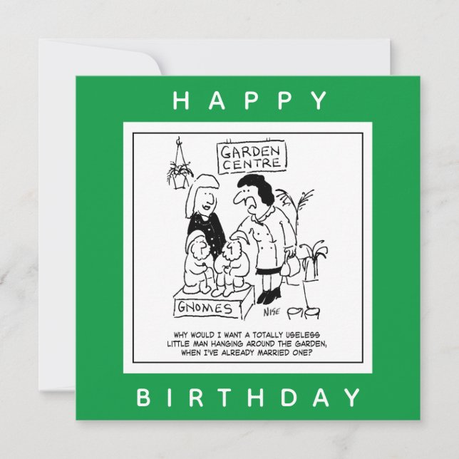 Useless Gnome i Garden-Tecknaden Kort (Framsida)