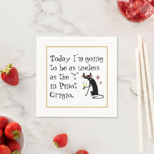 Useless som T i Pinot Grigio Funny Vin Pappersservett