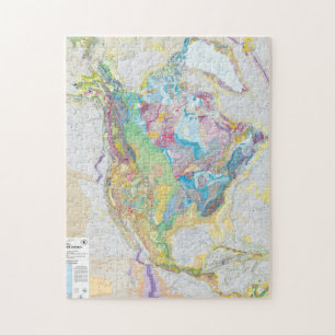 USGS Geologic Karta i Nordamerika Pussel