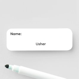 Usher Återanvändbar Namnskylt med Torrt Torkbart B Namnbricka