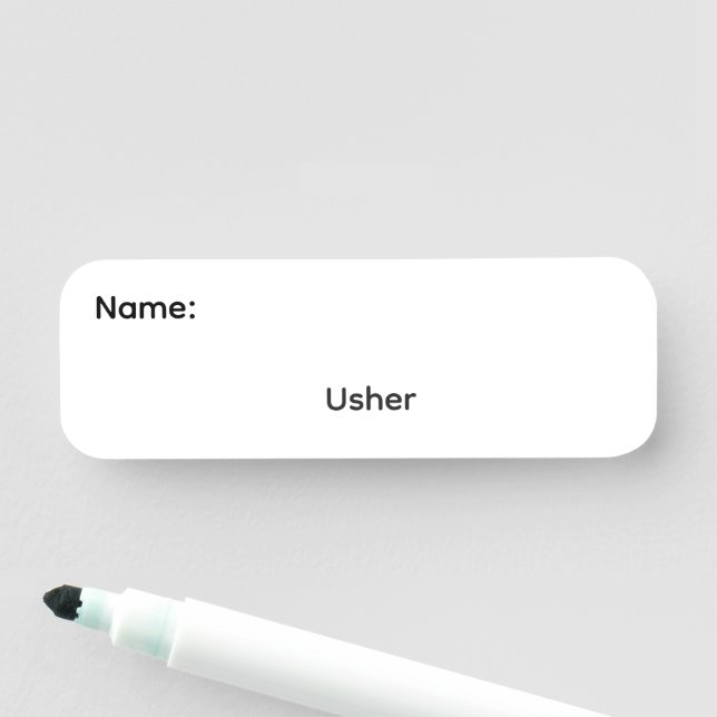 Usher Återanvändbar Namnskylt med Torrt Torkbart B Namnbricka (På plats)