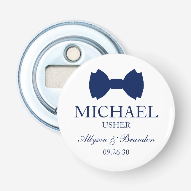 Usher Blå Fluga Flasköppnare (Framsidan)