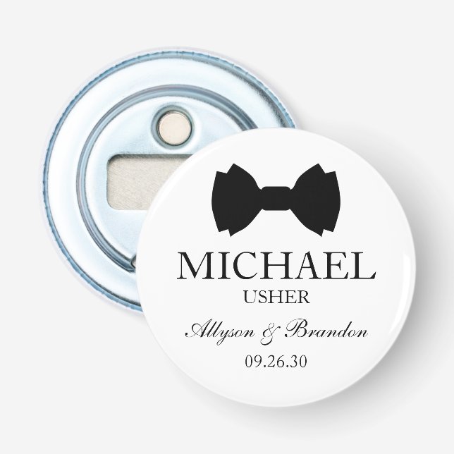 Usher Black Bow Tie Flasköppnare (Framsidan)